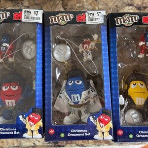 M&M'S Festive Ornament Trio - Red, Blue, Yellow
